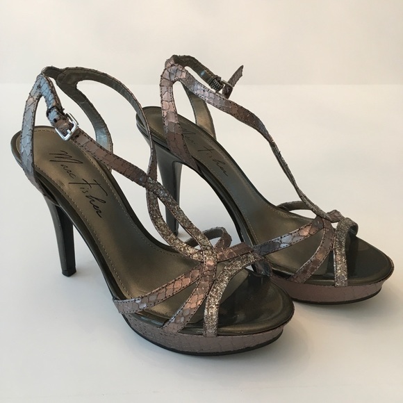 Marc Fisher Pewter Snakeskin Stilettos - Picture 2 of 5